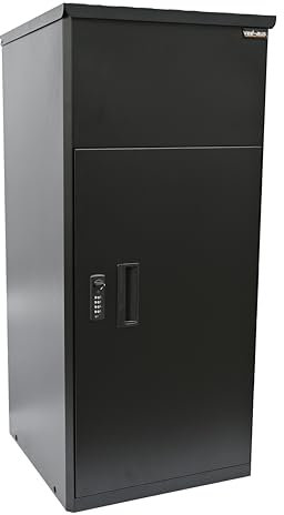 VEEHAUS Buzón para Paquetes, Color Antracita, Grande, de Acero Inoxidable, para Exteriores, Grande, XXL, para Paquetes, con Compartimento para Paquetes (escotilla, sin Soporte)