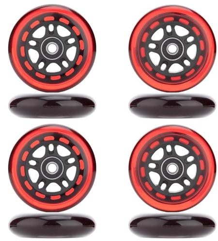 WSDAV 85A Inline Skate Wheels 8-Pack de 8 - Roues de Roller Hockey avec roulements ABEC-9 et entretoises flottantes,Rouge,76MM