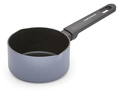 Morphy Richards Recycled Aluminium Milk Pan, 14cm, Non Stick Coating, Soft Touch Handles, Suitable for All Hobs, Grey, 853753