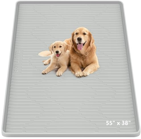 Bartuke Tapis de toilette pour chien - 140 x 96 cm - Grand tapis en silicone réutilisable - Tapis d'apprentissage de la propreté réutilisable pour chiot - Antidérapant - Anti-fuite - Protection pour