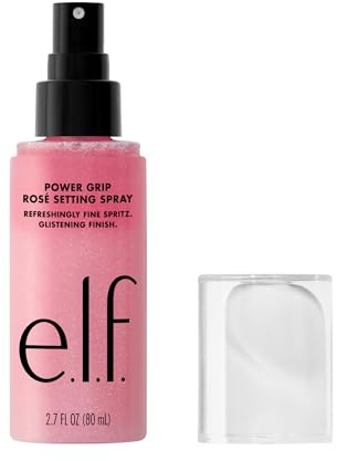 e.l.f. Power Grip Rosé Setting Spray, Grips Makeup for Lasting Wear & Glistening, Glowy Finish, Made with Niacinamide, Vegan & Cruelty-Free