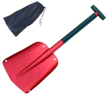 Pala de nieve plegable portátil con agarre ergonómico, pala de extracción para entrada y senderismo, aventura, emergencias, uso ligero de aluminio