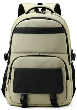 15 tums andas Nylon bärbar ryggsäck Convertible Business Daypack satchel väska,Khaki