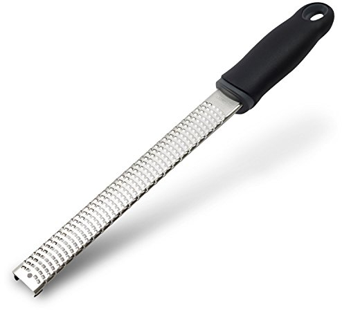 BNCHI Zesteur de citron et râpe pour fromage, gingembre, ail, noix de muscade d'une longueur de 32,3 cm (noir)
