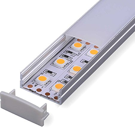 Alupona LED Aufbau Profil Carda 2m | eloxiert | Profil-Leiste perfekt für Philips Hue | Innen- und Außenbereich | LED Streifen bis 18 mm | geringe Aufbauhöhe