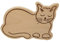 DEKOFANT Frühstücksbrettchen für Kinder Motiv Katze schlafend Frühstücksbrett ca 29x21x1,5cm