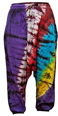 SHOPOHOLIC FASHION Lösa barnbyxor, boho, harem, hippie, färgglada, retro, bekväma byxor, Slips färg 1, L