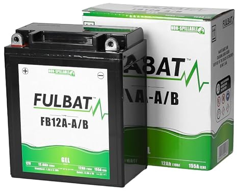 Fulbat - Batteria Moto GEL FB12A-A/B GEL /YB12A-A/B FULBAT SLA impermeabile 12.6AH 155 AMPS