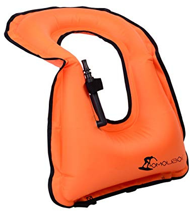 FORWEWAY Inflatable Snorkel Vest for Adults - Snorkel Vests for Snorkeling & Water Sports - Beginner Adults-Only (Orange)