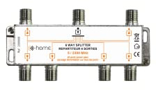 D-Home - Répartiteur TNT/Sat blindé 6 Sorties - Connecteurs Splitters Fiches Prises Adaptateurs Coaxiaux pour Antenne TV