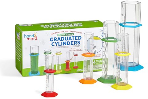 Resources Scientifiques Débutant Ensemble Cylindres Gradués 3 Ans+, Équipement Laboratoire, Jouets Mesure Enfants, Kits Chimie Éducatifs