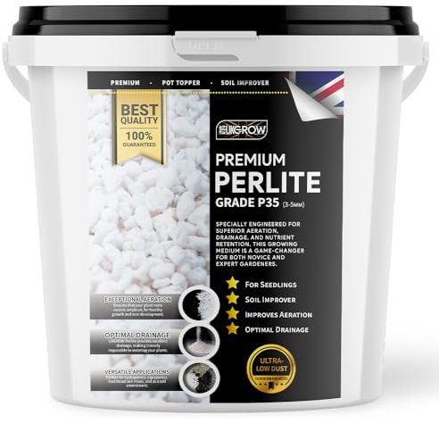 UK GROW Premium Perlite 1L - Low Dust - Resealable Bucket