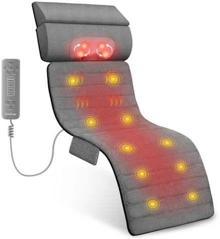 THERAZZAGGE Full Body Massage Mat, Detachable Neck Massager, Back Massager Pad, Massage Chair Full Body, 10 Vibrating Motors, 5 Massage Modes and 3 Heating Settings