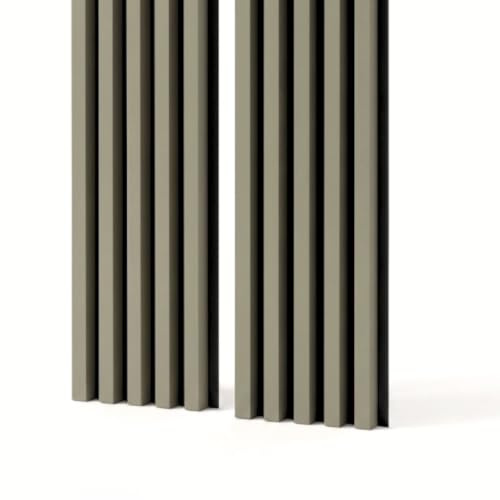MEBANO. Ljudabsorberande Akustikpanel Trä 240 x 53 cm i Oliv – MDF Väggpanel med Filttyg Ljuddämpande Träpanel för Inredning