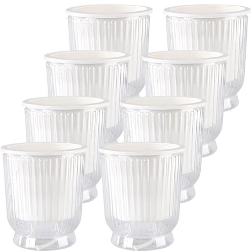 JIEHIN 8 Stück 12cm Selbstbewässerungstopf Durchsichtig, Blumentöpfe Selbstbewässernd Kräutertopf mit Selbstbewässerung Bewässerungssystem, Selbstbewässernder Pflanztopf für Zimmerpflanzen