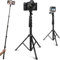 FitStill 64 Zoll Selfie-Stick-Stativ, abnehmbares und einziehbares 2-in-1-Telefonstativ für Mobiltelefone, kompatibel mit Go Pro, DJI, iPhone und Android-Telefonen