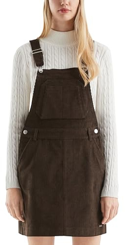 QS Mini Abito in Velluto a Coste, 8947_Marrone, 48