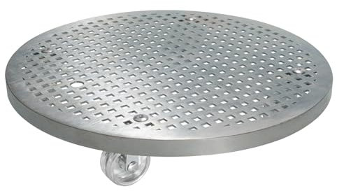 WAGNER Rullo per piante in acciaio retrò, Ø 30 x 5,5 cm, ruote trasparenti per interni ed esterni, rullo per fiori in acciaio zincato con punzonature, portata 50 kg – 20095101