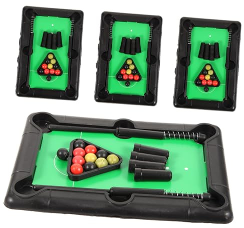 Milisten 4ensemble Mini Billard Plastique pour Garçon Fille Table De Jeu Miniature Jeu De Billard Intérieur
