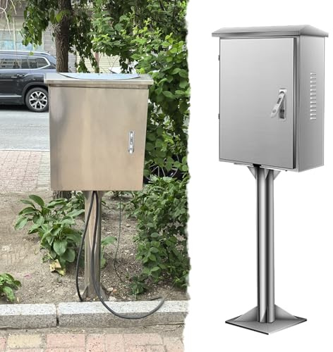 Ladesäule Ladestation Wasserdichter Schutzständer für Elektroauto-Ladegeräte, Abschließbare Ladesäulenhalterung mit Haken, Außengarage für Elektroauto-Ladegeräte