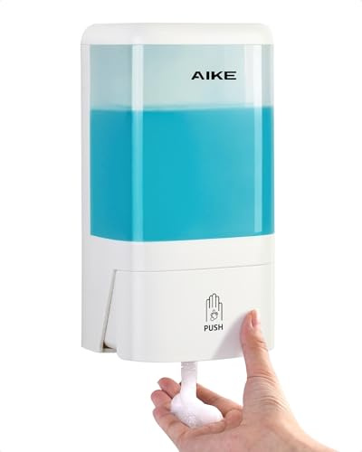 AIKE Dispenser Sapone Schiuma a Parete, 1200 ML corpo trasparente per Commerciale, AK1007F