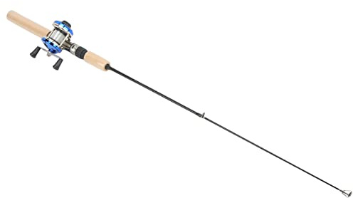 VGEBY Ensemble de Canne à Pêche sur Glace de 75 Cm avec Moulinet en Métal, Flotteur Visible et Kit Complet de Matériel, Canne à Pêche d'hiver Portable pour Les Pêcheurs en Lac et Les Débutants