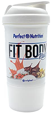 Rc Ocio Mezclador de Proteínas/Batidos Fitnet Vaso - Botella Shaker Coctelera 600ml, Bebidas de Fitness, Smoothies (Libre de BPA) con medidor en ml y oz