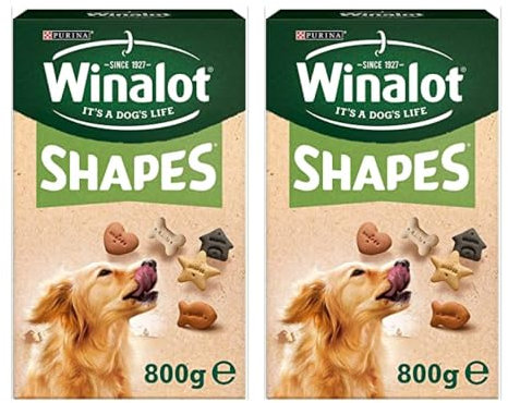 Winalot 2 x Shapes Dog Treat Biscuits, 800 g