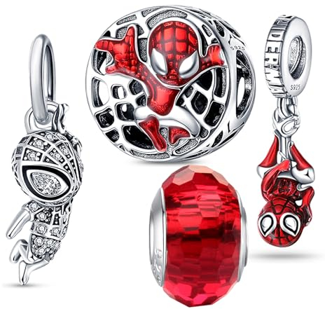 HappyStar Silber 925 Charms Anhänger für Armbänder, Combination Dangle Anhänger Bead Charms für Damen Kompatibel mit Pandora Europäischen Armbändern und Halskette (Mit Spacer Beads