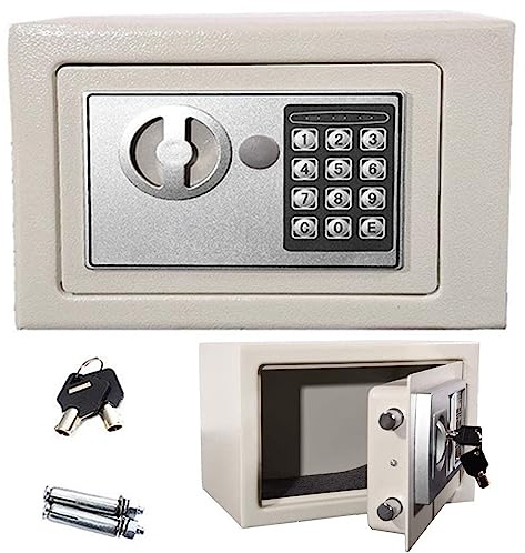 Safe Small Digital Safes for Home Solid Steel Password Electronic Digital Safe Home Office Mini Safe, Digital PIN Code or Override Key, Safety Deposit Box for Home Hotel Offic Business Jewelry