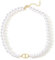 HSAJS Perlenkette Weiß für Damen Runde Nachahmung Perle Halskette Buchstaben Kette CD Anhänger Einstellbare Halskette Künstliche Perle Halskette für Hochzeit Kostüm Vintage Modeschmuck (Gold)