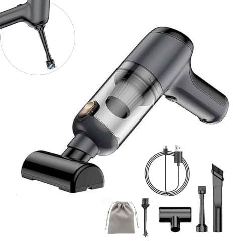 CHOLANG Mini aspirapolvere portatile senza fili,120W 3 in 1 aspirapolvere per auto a basso rumore con funzione di apertura e chiusura con un solo tocco Soffiatore d'aria per auto, ufficio e casa