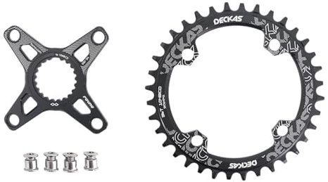 DJC 104BCD Kettenblatt rund für Shimano Direct Mount Spider Adapter Set 12s 12-Gang Kurbelgarnitur M6100 M9100 M9120 M8100 M8120 M8130 M7100 MT900 XTR SLX (1# Schwarz rund, 40T)