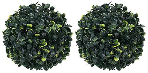 Rantry Lot de 2 boules de buis artificielles 22 cm, chaises de salle à manger pour jardin, chaises d'extérieur, meubles de jardin, meubles d'extérieur, terrasse
