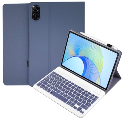 leleyo Case with Keyboard for Honor Pad X9 11.5“ Smart Cover Magnetic with Removable Wireless Bluetooth Keyboard QWERTY for Honour Pad X8 Pro / X9 11.5 Inch (Purple)