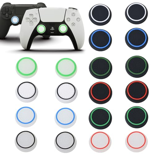 20 Stück Joystick Kappen Thumb Grips,Controller-Zubehör Schutzabdeckung Controller,Thumbstick Grip Caps für Xbox One Series X/S, PS4, PS5 Controller Zubehör Sticks Joystick Aufsätze