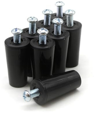 DOJA Barcelona Roller Shutter Stopper - Pack 8 Black - PVC 40mm, Plastic Shutter Stoppers, Replacement Roller Blind Stops, Accessories Shutters Buffer Window Blind Stop Buffer Stopper for Rolling