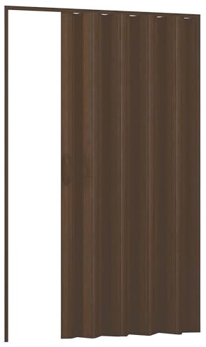 ESTO Porta a Soffietto da Interno 84 x 215 cm Misura, Economy, Premium, Deluxe quality, Porta Scorrevole 10 Colori diversi Bianco, Noce, Legno Scuro e Chiaro (Economy, Legno Scuro Venato)