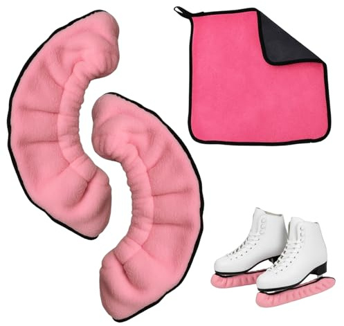 PSFXBM Ice Skate Guards And Soakers Set With Towel, Durable Ice Skating Accessories For Figure Skates, Includes 1 Pair Of Skate Guards And 1 Absorbent Towel