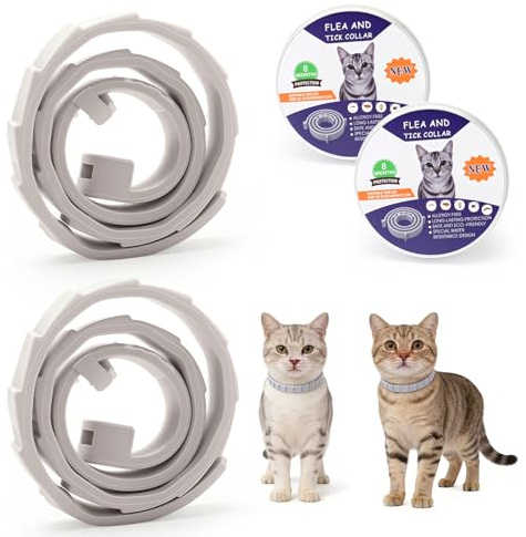 Confezione da 2 collari per gatti, impermeabili, regolabili, per prevenire le infezioni, contiene oli essenziali naturali, adatto per gatti di piccola taglia oltre 7 settimane (39 cm)