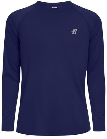 Runhit Rash Vest Kids Long Sleeve, UPF 50+ Sun Protection Boys UV Swim Top, Quick Dry Rash Guard T Shirt for Beach Running Fishing Surfing Outdoor Sport, Navy Blue Age 9-10 Years