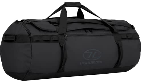 Highlander Storm Kit Bag 120 Liter Die robuste Expeditions-, Reise- und Sportreisetasche für Männer und Frauen, geeignet für alle Wetterbedingungen (Schwarz)