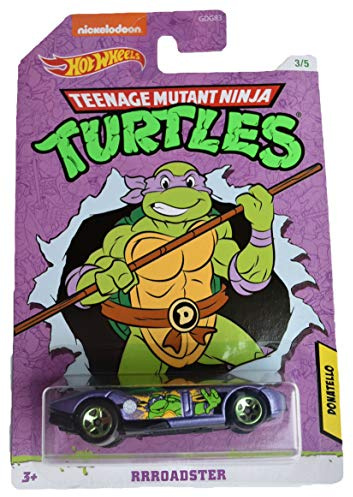 Hot Wheels TMNT Donatello RRRoadster 3/5, Purple Car, TMNT Character Car, Kids, Unisex