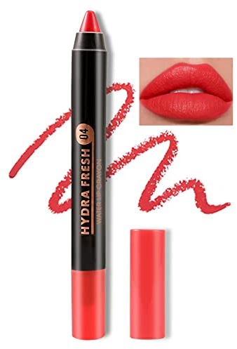 Boobeen Matte Lip Crayon Lipstick Pencil - Velvety Creamy Lip Liner With Full Coverage, High Pigment, Waterproof, Long Lasting Color for Women - Smooth Finish