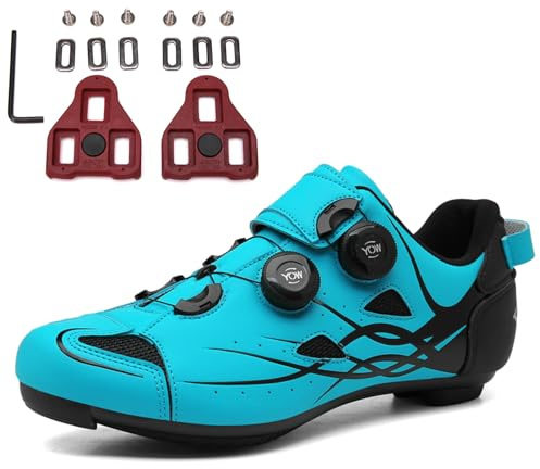 PENXZT Scarpe da Ciclismo Uomo Compatibile con i Tacchetti Peloton Look SPD SPD-SL Delta Scarpe da Ciclismo per Bici da Strada Traspiranti Confortevole Indoor Road Rcing Bikes Scarpe,C,43 EU