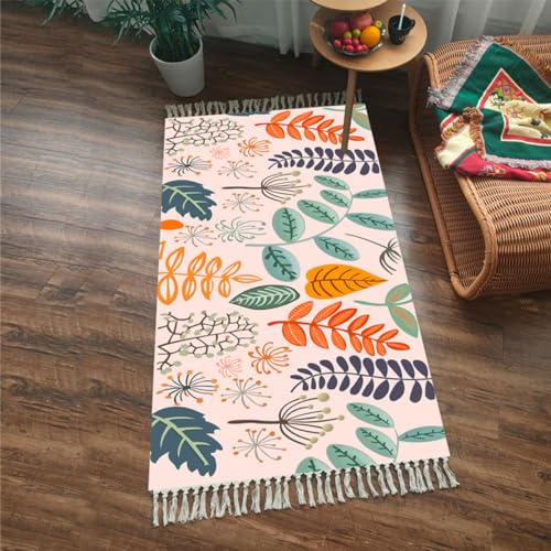 Terafeels Vintage Teppich Boho Teppich Teppich Schlafzimmer Wohnzimmerteppich für den Rutschfester mit Designteppich für Schlafzimmer,Wohnzimmer,Esszimmer,Küche 60 × 150cm,36150