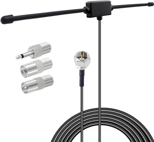 FM DAB Antenna for Stereo Receiver, 4 Type Adapters for Home Stereo Receiver Bose Wave Radio Sony Yamaha, 75 Ohm FM Stereo Antenna