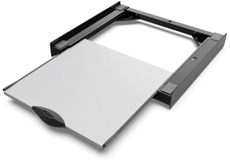 Meliconi Torre Dark – Universal Washer-Dryer Stacking Kit with Pull-Out Shelf Made of FSC® Certified Wood, Pre-Assembled, Safety Strap Included, Supports up to 250 kg, Made in Italy, Black