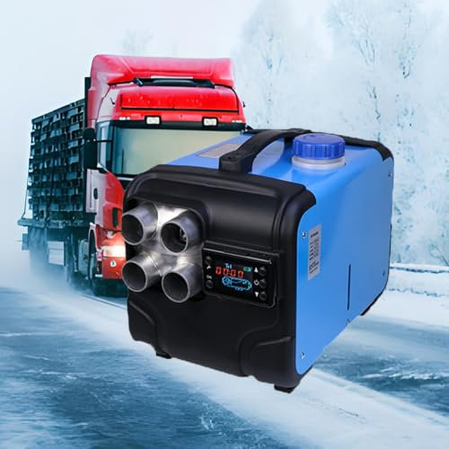 SXHEYUY Chauffage de climatisation de Voiture, Chauffage Diesel 5KW Écran LCD 12V / 24V, Chauffage Stationnaire, Chauffage de climatisation pour camions en Hiver,Bleu