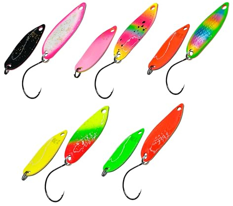 D-Ocean 2.2g 5pcs Fishing Lure Blinker Fishing Spoon Spoons Trout Bait Perch Trout Spoon Box Angeln Forelle Löffel Set